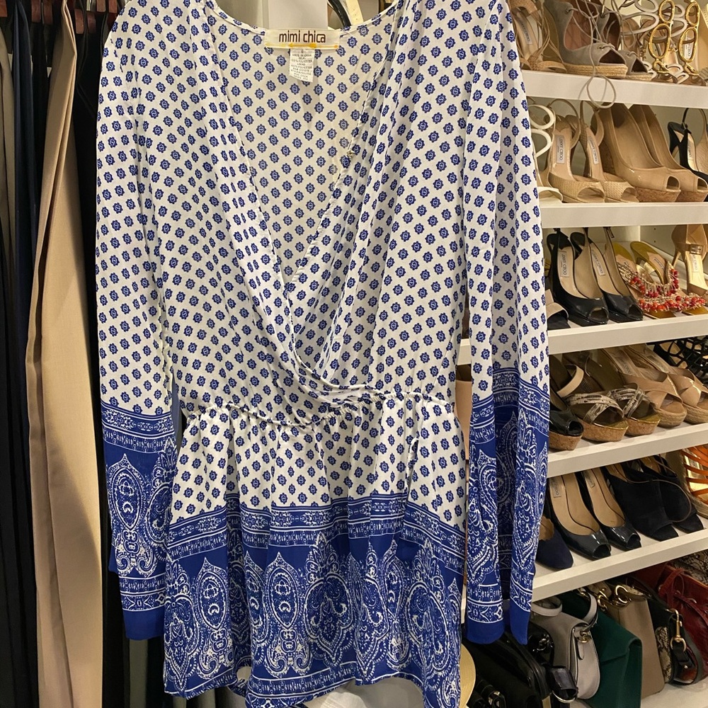 Blue Patterned Romper